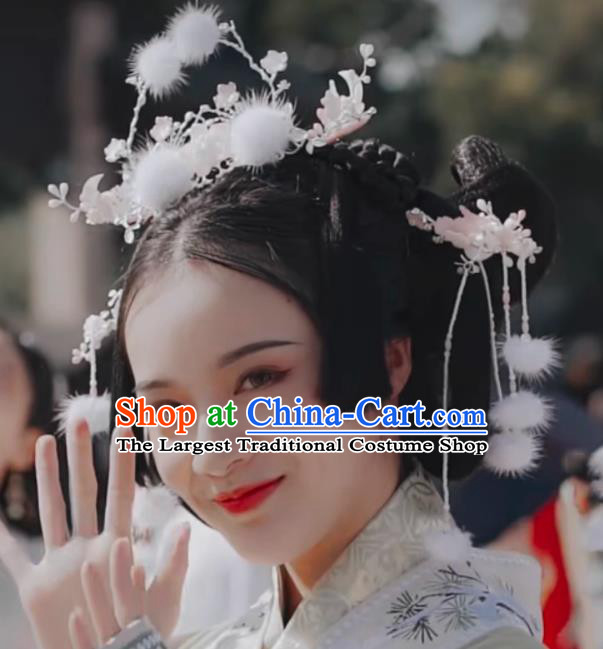 China Ancient Moon Goddess Hair Jewelries Ming Dynasty Empress Hairpins Handmade Hanfu Headdress