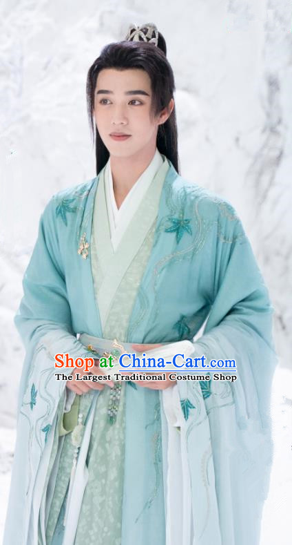 Drama Chong Zi Royal Prince Zhuo Hao Clothing China Ancient Noble Childe Costumes Traditional Green Garments