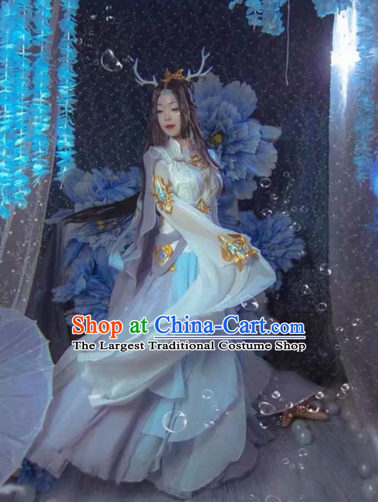 Ancient Chinese Goddess Costume China Online Game Sword Heroes Fate Cosplay Penglai Princess Dress