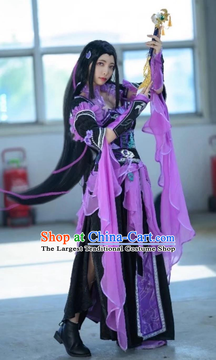 Ancient Chinese Heroine Costume China Online Game Sword Heroes Fate Cosplay Wanhua Valley Young Woman Dress