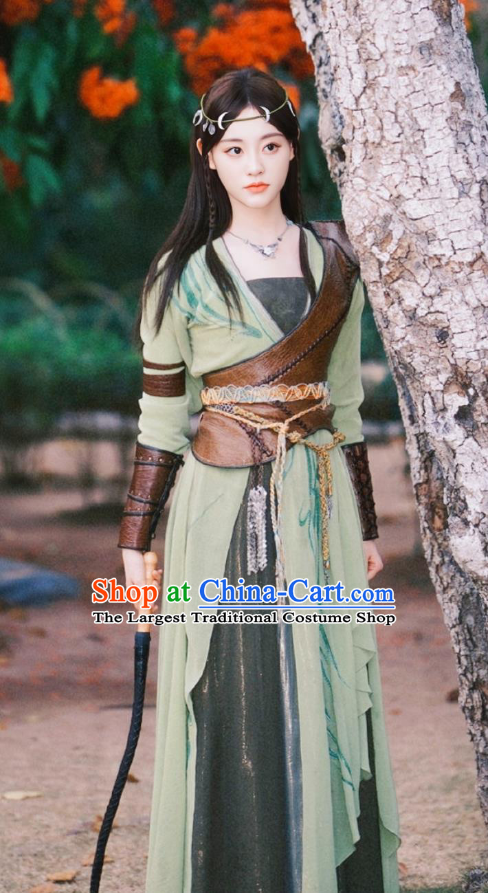 TV Series Drama Burning Flames Shen Yin Country Woman A Lan Costume Ancient China Swordswoman Dress Traditional Chinese Female Hanfu
