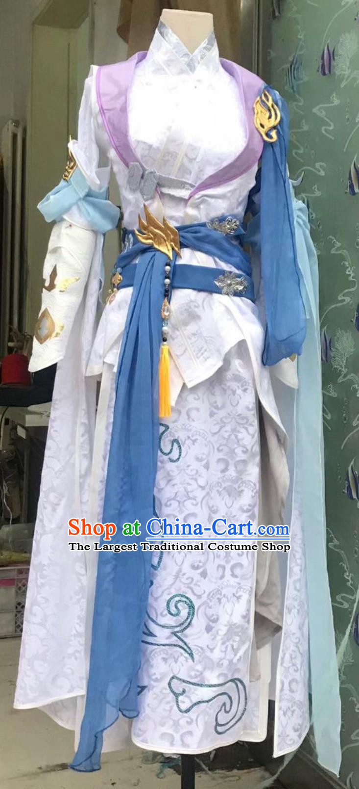 China Wuxia Swordswoman Dress Ancient Chinese Clothing Cosplay Online Game Sword Heroes Fate Costume