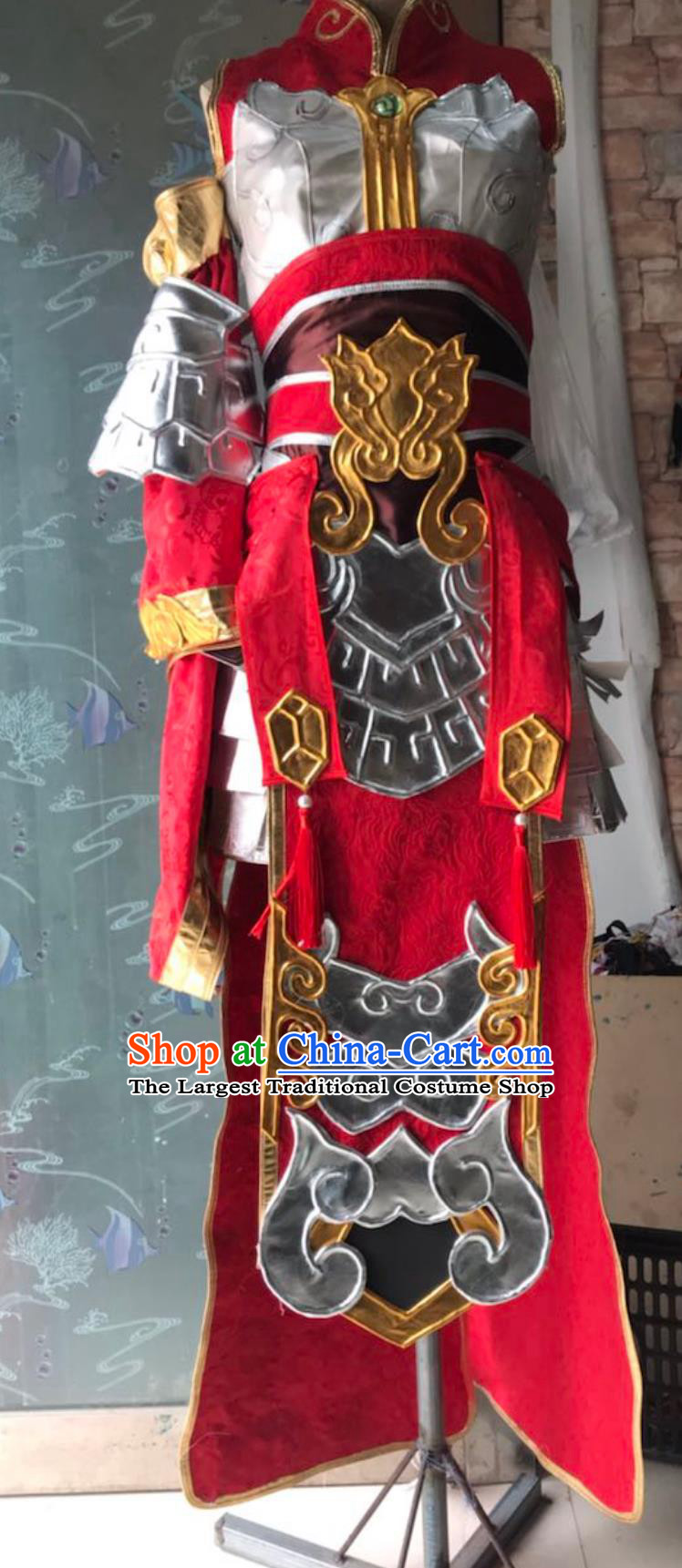 Cosplay Online Game Sword Heroes Fate TIance Cao Xua Yang Costume China Wuxia Swordswoman Dress Ancient Chinese Female General Clothing