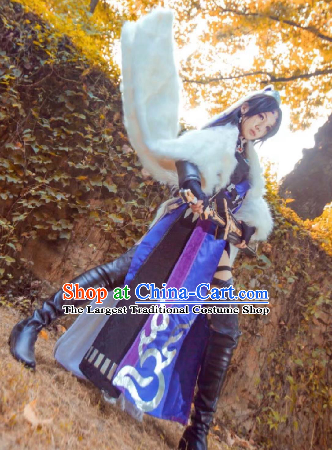 Cosplay Online Game Sword Heroes Fate Yanyun Swordswoman Costume China Wuxia Heroine Dress Ancient Chinese Clothing