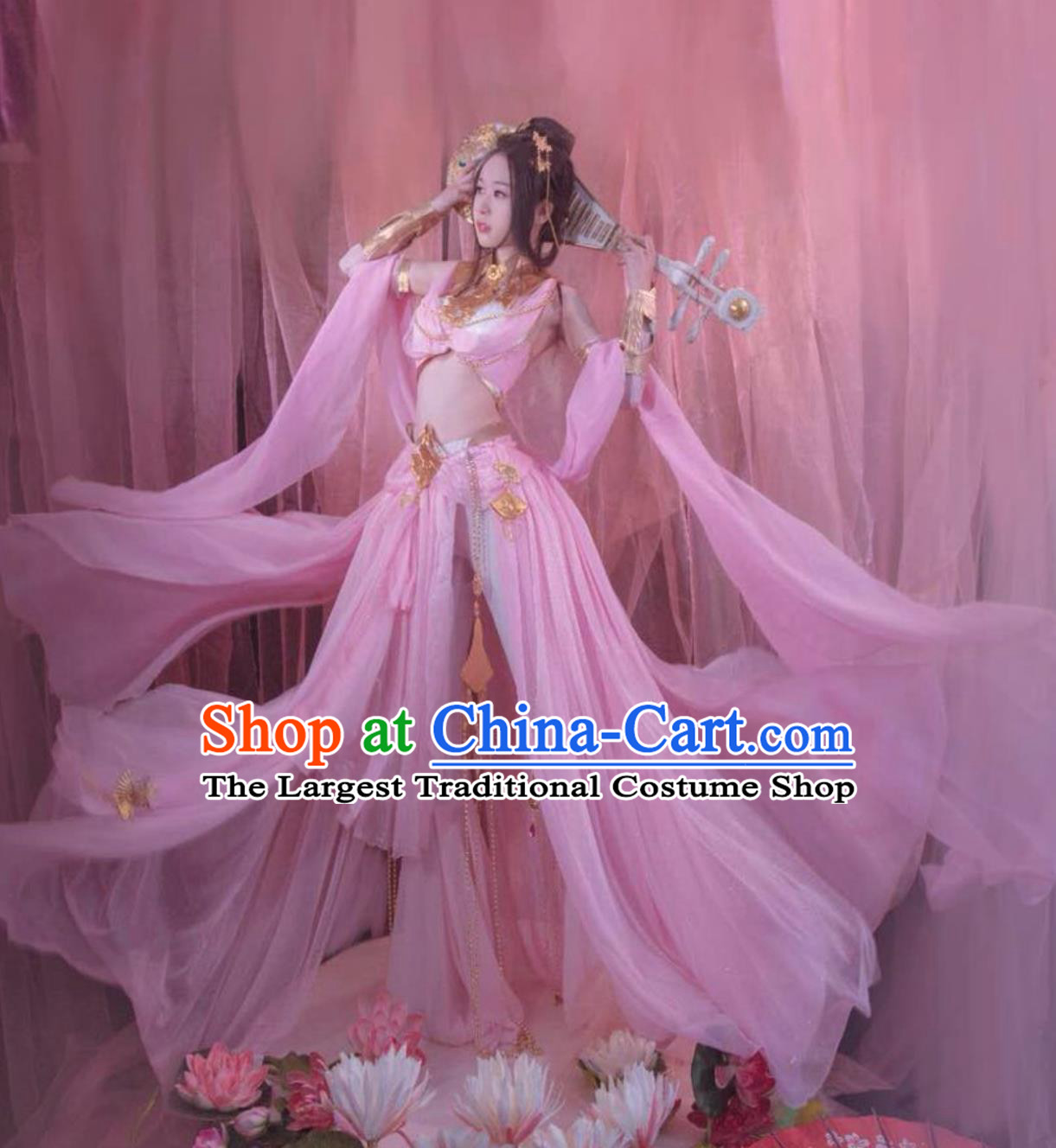 Cosplay Online Game Sword Heroes Fate Qixiu Hall Woman Costume China Wuxia Dance Lady Pink Dress Ancient Chinese Clothing