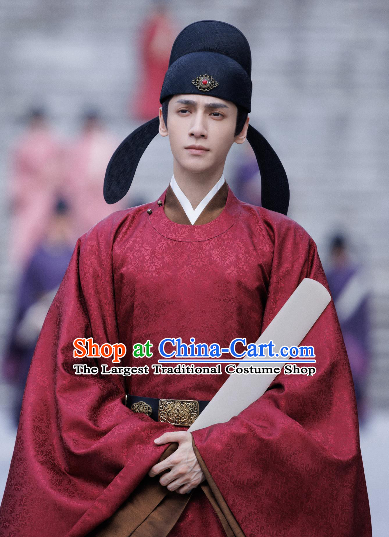 Traditional Chinese Tang Dynasty Red Official Robe TV Series Drama Follow Your Heart Grand Marshal Jiang XIn Bai Costume Ancient China Royal Prince Clothing