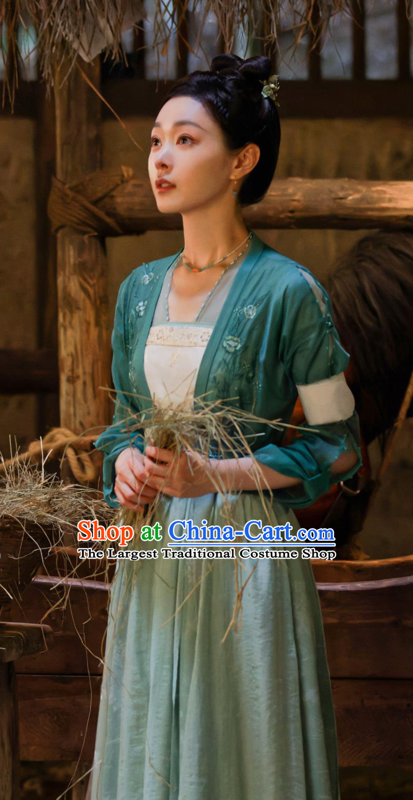 Ancient China Young Lady Clothing Traditional Chinese Tang Dynasty Civilian Woman Green Hanfu Dress TV Series Drama Follow Your Heart Yan Nan Xing Costume