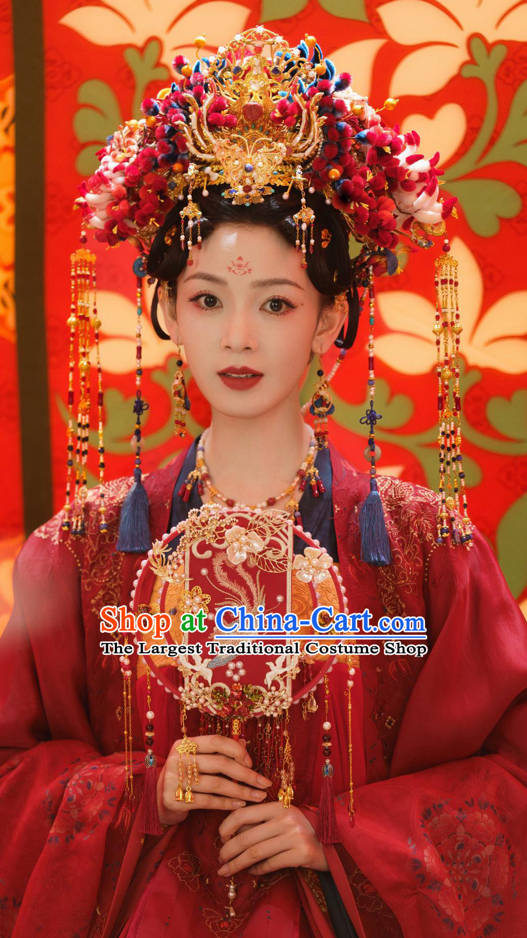 Traditional Chinese Tang Dynasty Wedding Red Hanfu Dress TV Series Drama Follow Your Heart Jiang Suo Luo Costume Ancient China Bride Clothing