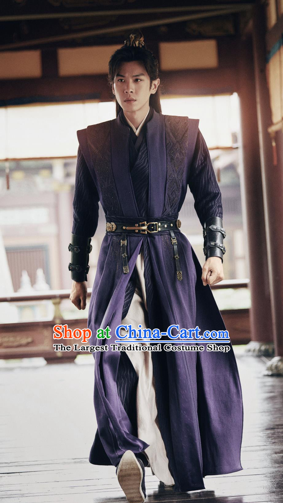 Traditional Chinese Young Hero Purple Hanfu TV Series Qing Yu Nian Fan Xian Costume Ancient China Warrior Clothing