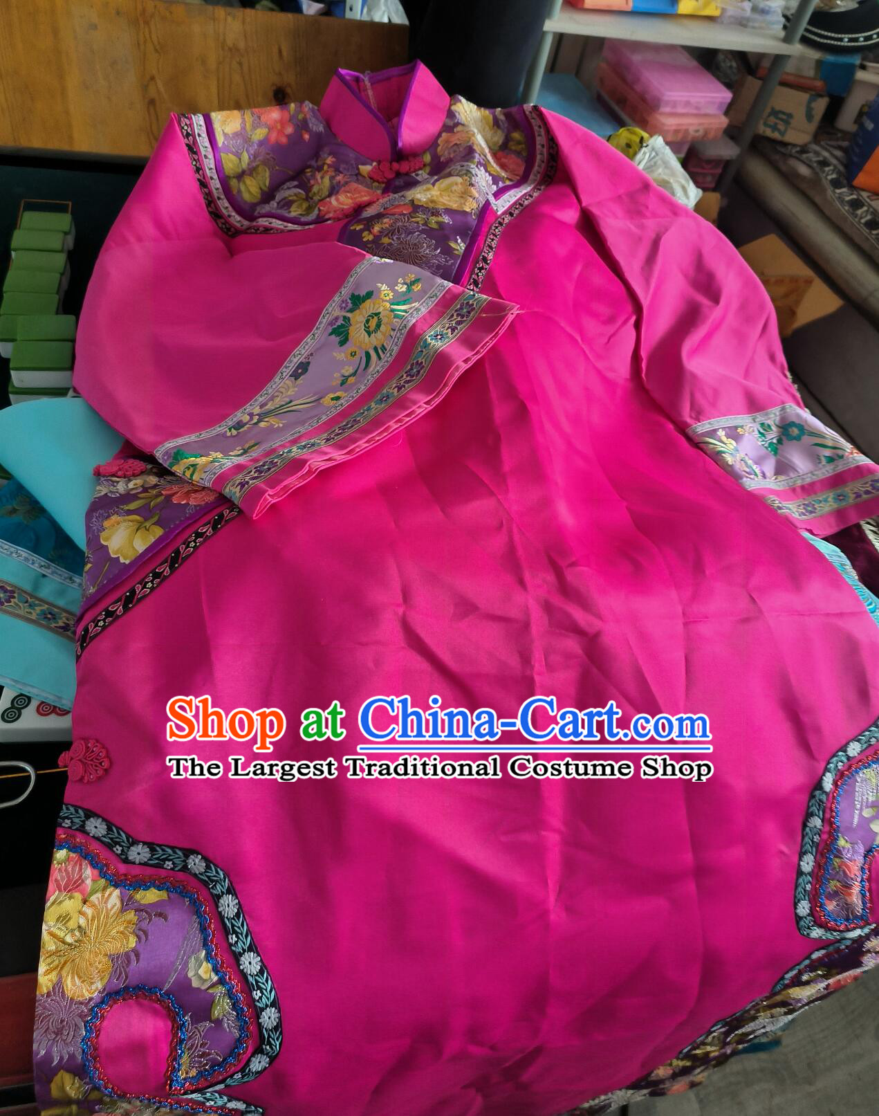 Ancient China Princess Clothing Palace Lady Fushcia Dress Chinese Qing Dynasty Empress Costume
