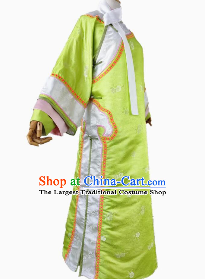 Ancient China Imperial Consort Clothing Chinese Traditional Palace Lady Green Dress Qing Dynasty Empress Costume
