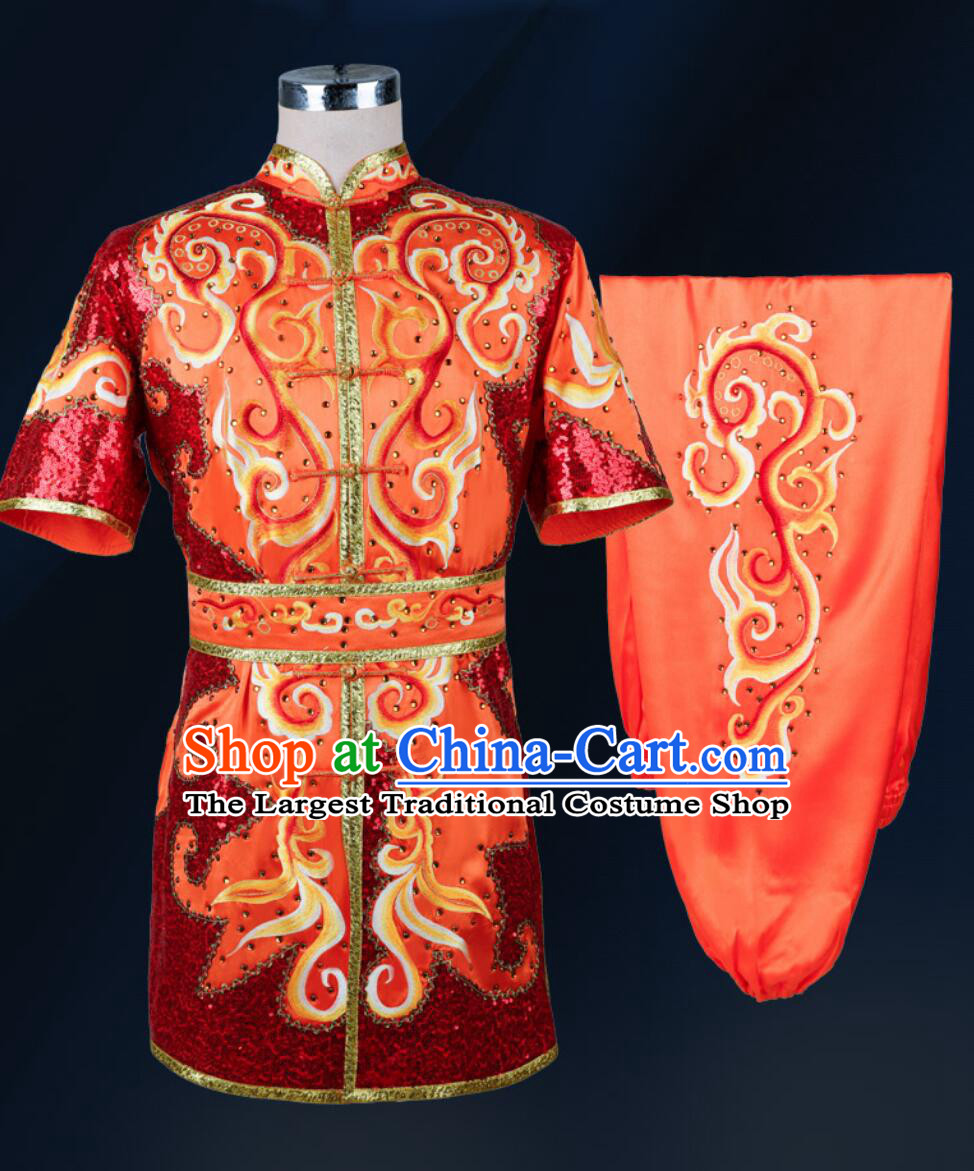 Traditional Chinese Kung Fu Costume Martial Arts Competition Uniform Wushu Tournament Red Suit China Kung Fu Clothing