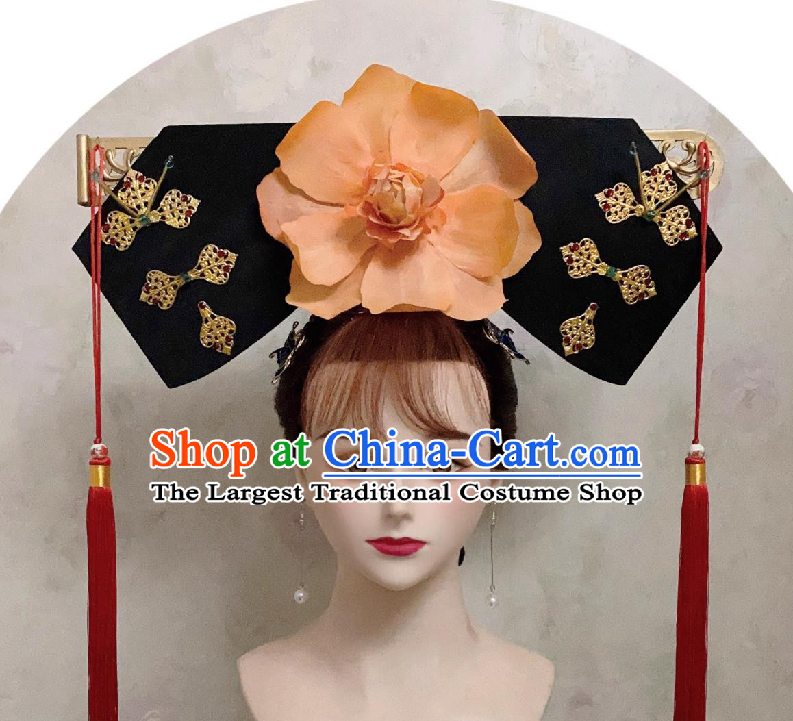 TV Drama My Fair Princess Xiao Yan Zi Grand Headpiece Traditional Chinese Qing Dynasty Court Lady Hat Ancient China Empress Qi Headgear
