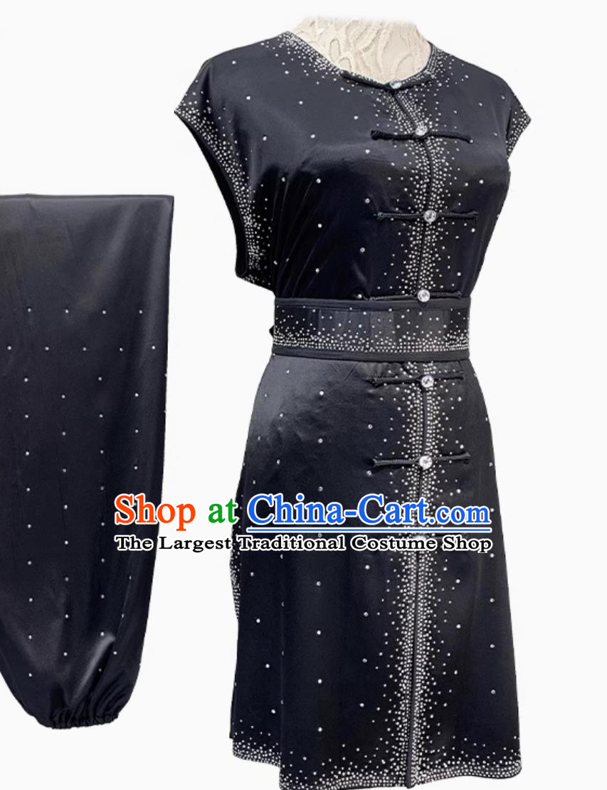 Chinese Martial Arts Uniform Wushu Tournament Black Outfit Nanquan Competition Clothing Traditional Kung Fu Costume