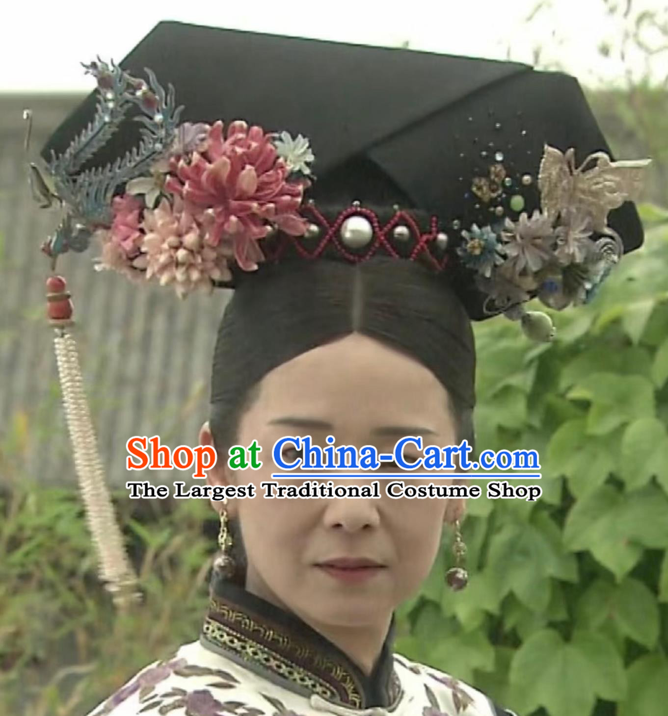 China Qing Dynasty Empress Hat Manchu Woman Grand Headpiece The Firmament Of The Pleiades Empress Dowager Cixi Headgear