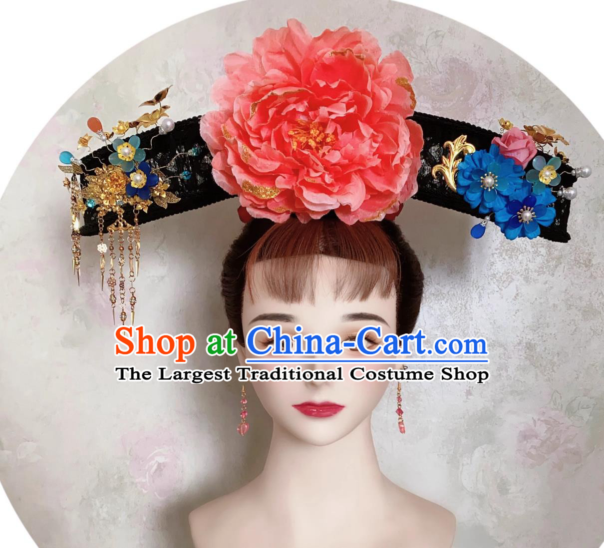 TV Series My Fairy Princess Pearl Zi Wei Headgear China Qing Dynasty Manchu Woman Headpiece Traditional Chinese Court Headdress