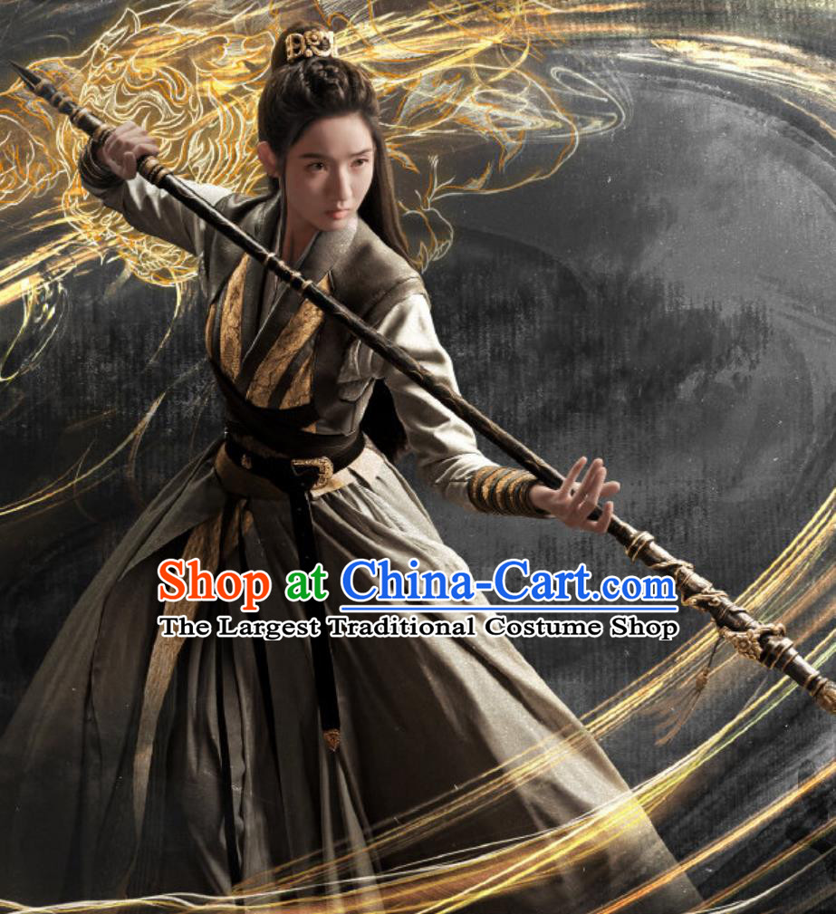 Ancient China Swordswoman Clothing Traditional Chinese Hanfu TV Series Drama Tiger and Crane Heroine Zhao Xin Tong Costume