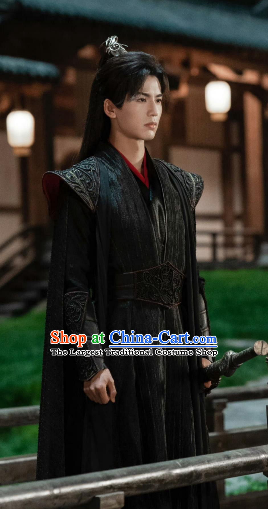 TV Series Drama Tiger and Crane Demon Bender Qi Xiao Xuan Black Costume Ancient China Hero Clothing Traditional Chinese Hanfu