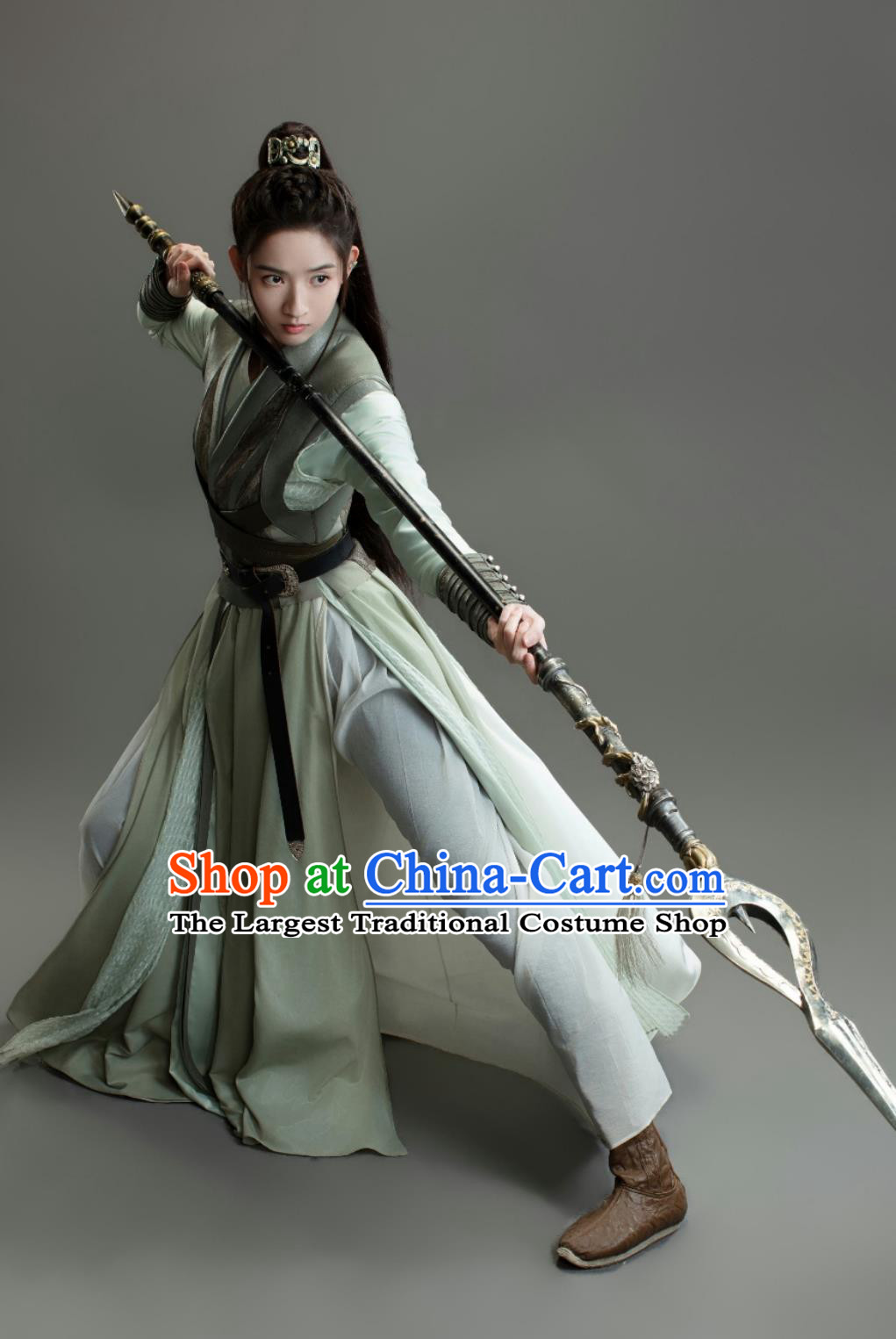 TV Series Tiger and Crane Heroine Zhao Xin Tong Costume Ancient China Swordswoman Clothing Traditional Chinese Wuxia Drama Green Hanfu
