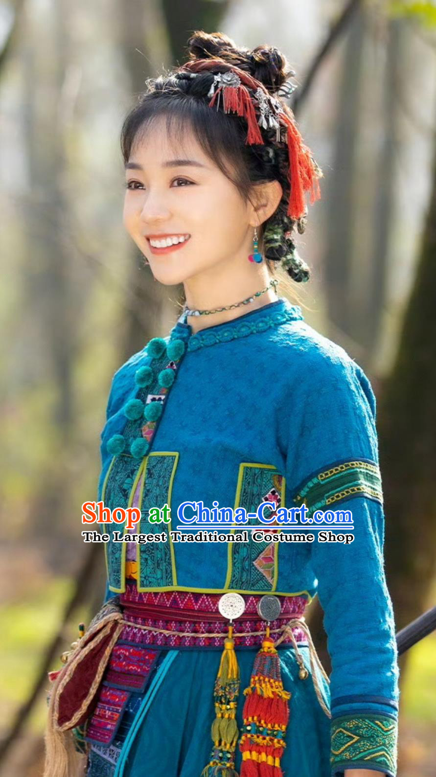 Ancient China Miao Girl Clothing Traditional Chinese Xianxia Drama Dress TV Series Sword and Fairy Young Master of Wuyue Sect A Nu Costume