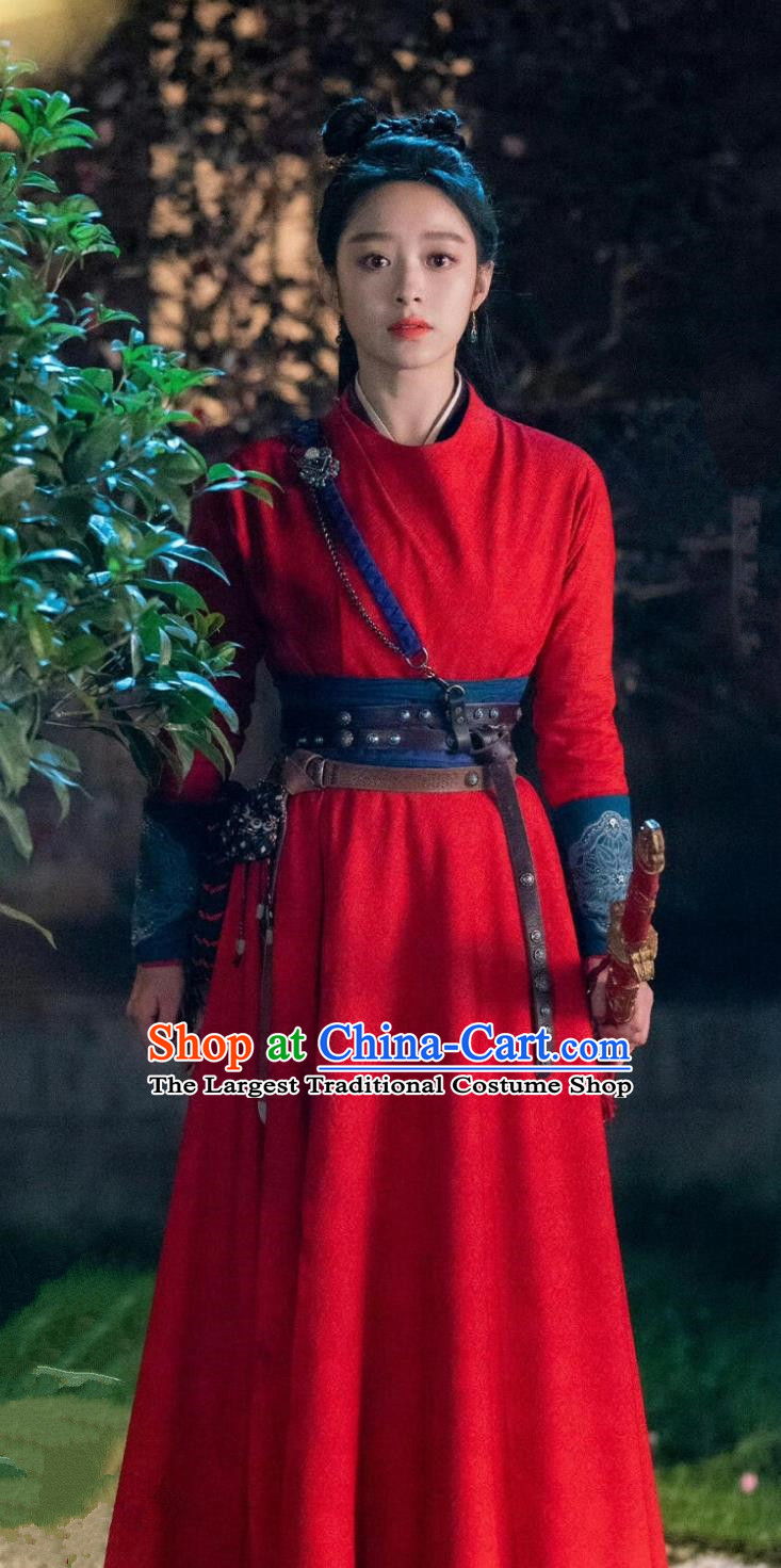 TV Series Sword and Fairy Heroine Lin Yue Ru Costume Ancient China Swordswoman Clothing Traditional Chinese Xianxia Drama Red Dress