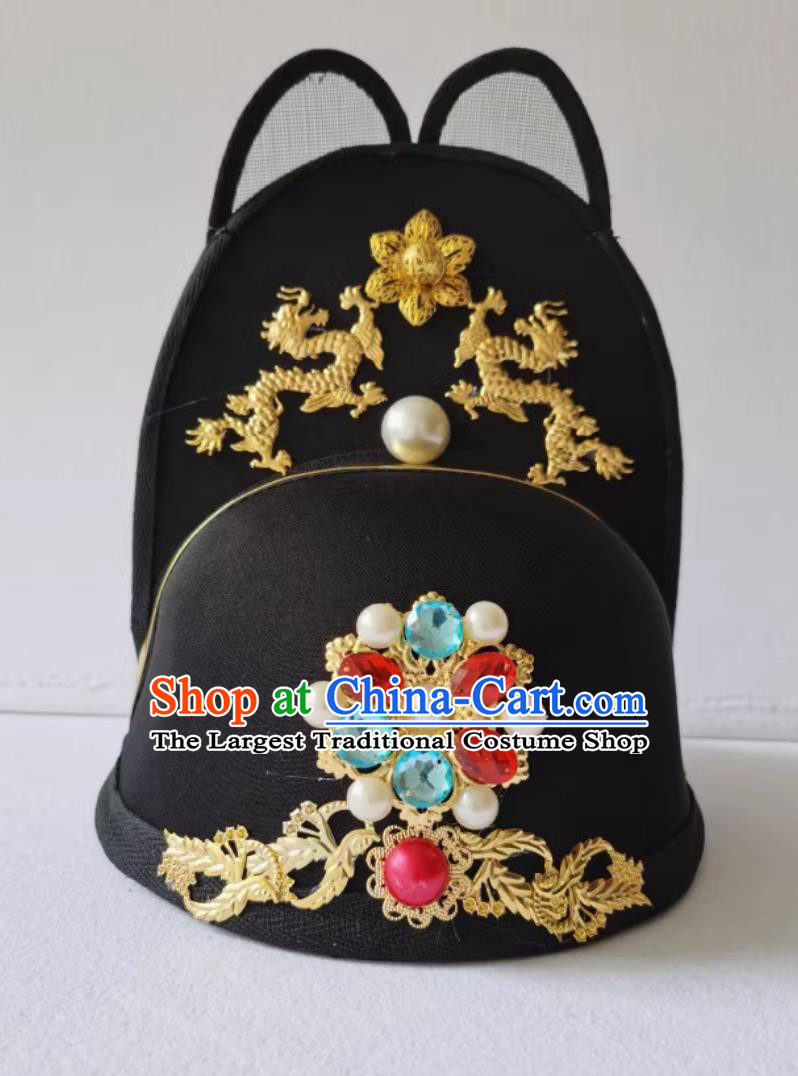 Ancient China Groom Hat TV Series Ming Dynasty Emperor Headwear Chinese Traditional Hanfu Wedding Headdress