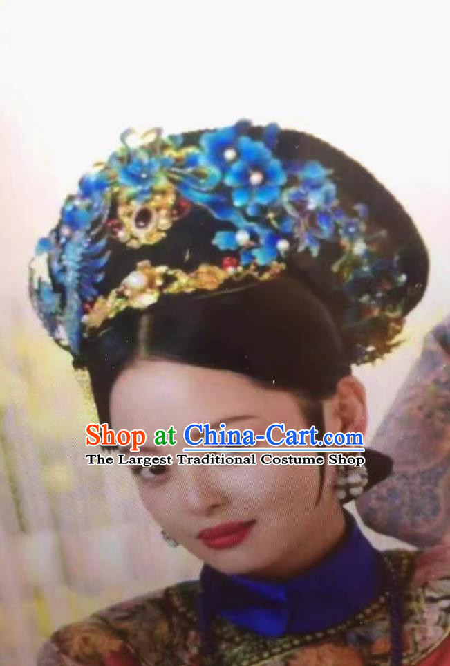 TV Series Ruyi Royal Love in the Palace Qing Dynasty Empress Headwear Chinese Traditional Hanfu Headdress Ancient China Court Woman Hat