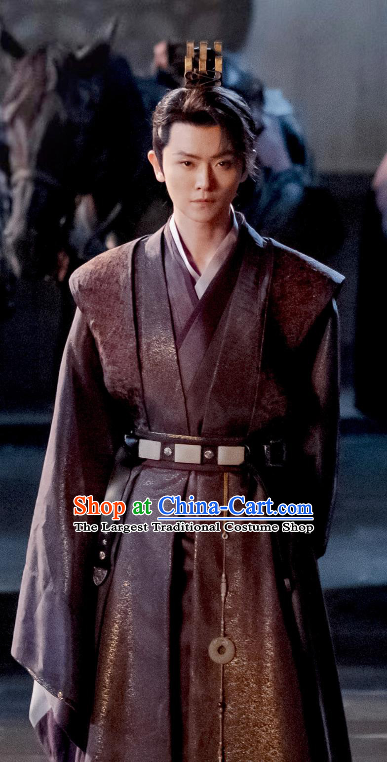 Traditional Chinese Wuxia Drama Childe Purple Outfit TV Series Qing Yu Nian Li Cheng Ze Costume Ancient China Prince Clothing