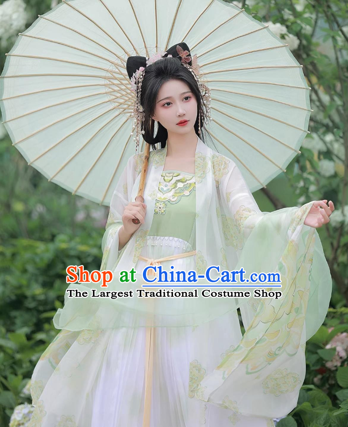 Chinese Traditional Light Green Hanfu Dress Song Dynasty Embroidered Clothing Ancient China Princess Costume