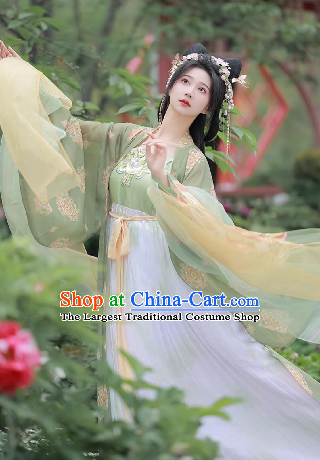 Traditional Chinese Hanfu Dress Ancient China Royal Princess Costume Tang Dynasty Young Woman Embroidered Clothing