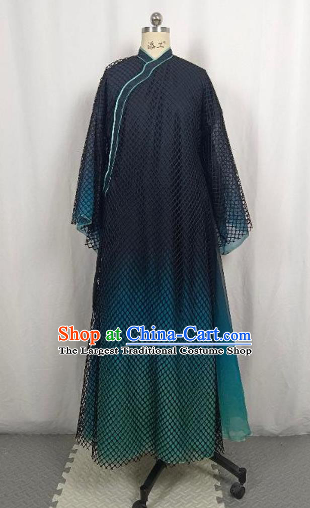 Women Group Dance Blue Dress Chinese Taoli Cup Dance Competition Clothing Classical Dance Costume