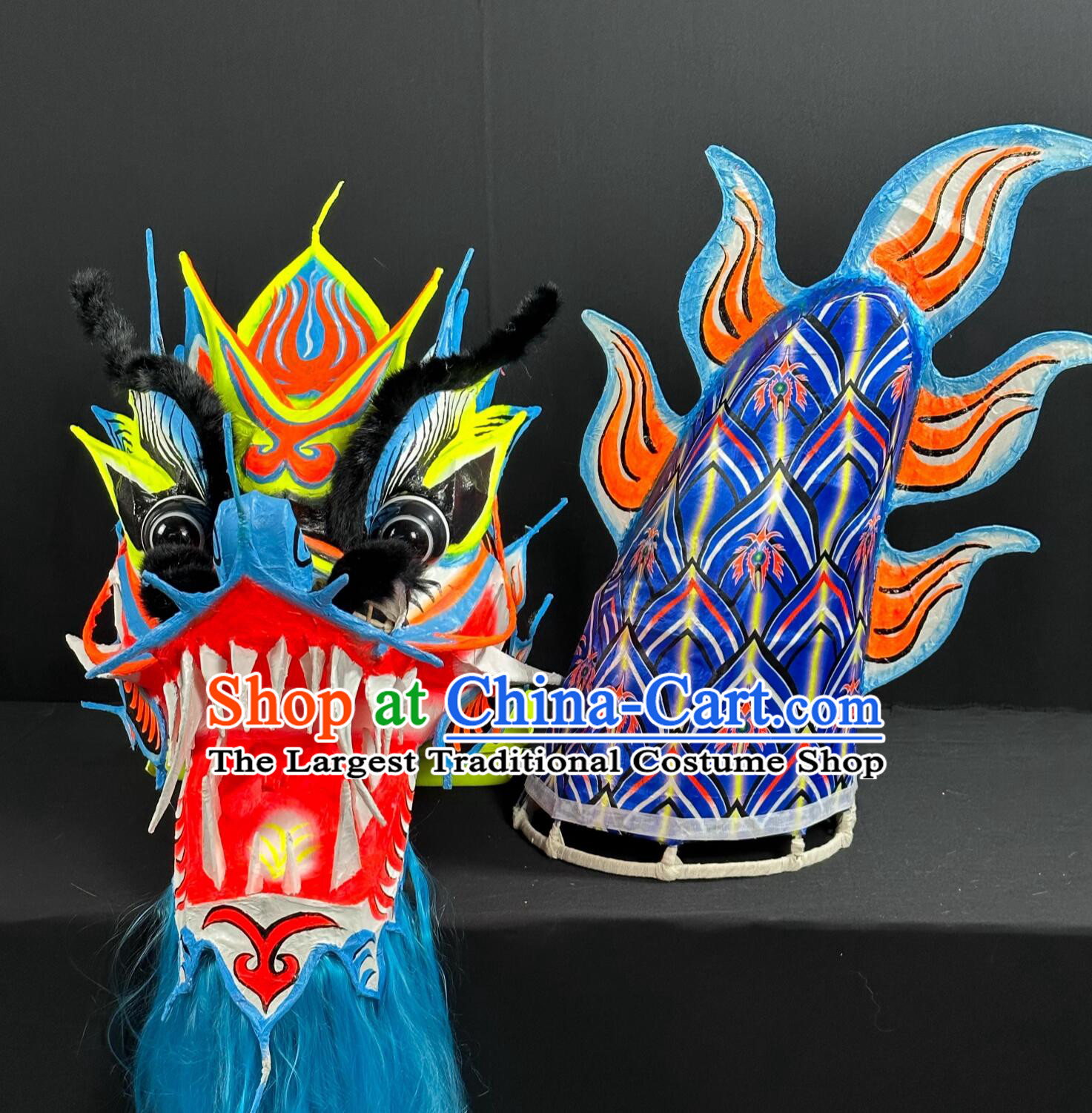 Handmade Traditional Dragon Dancing Props Chinese New Year Parade Dragon Dance Costume Competition Dragon Dance Equipment