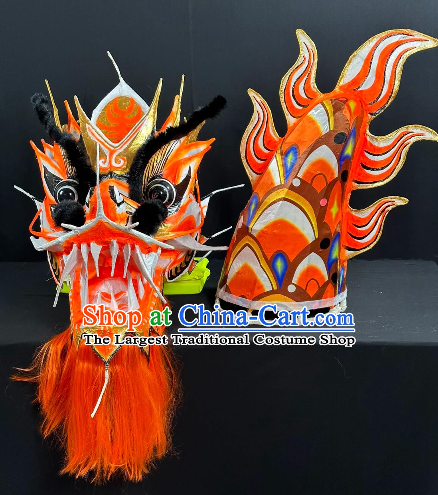 Handmade Competition Dragon Dance Equipment Traditional Dragon Dancing Props Chinese New Year Parade Red Dragon Dance Costume