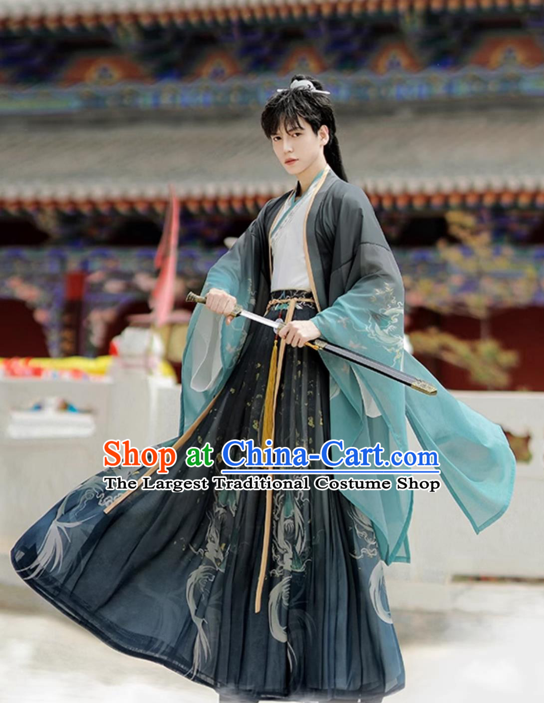 Chinese Jin Dynasty Costume Ancient China Swordsman Clothing Traditional Hanfu Dress
