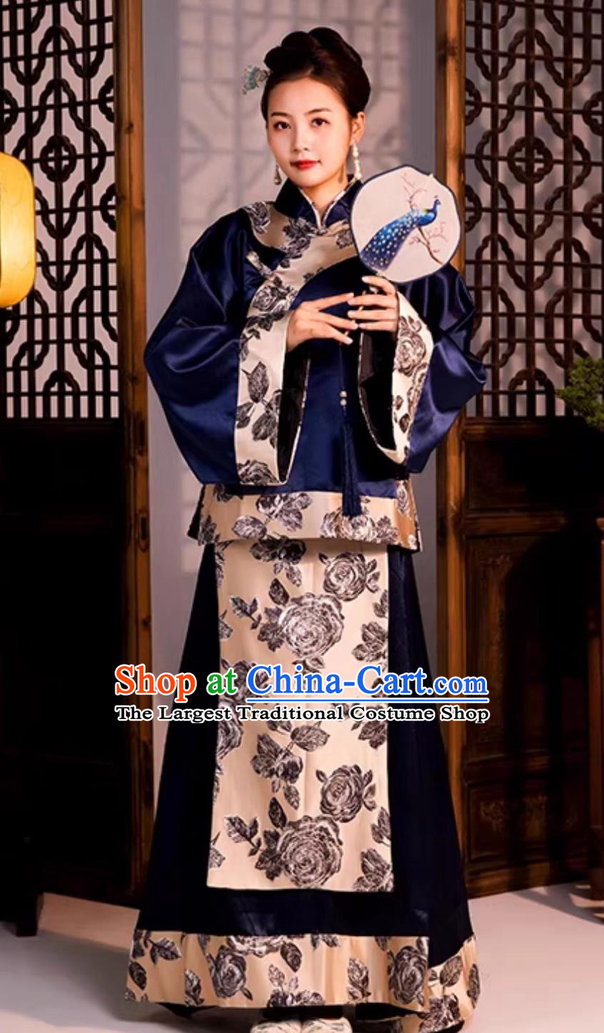 Chinese Traditional Dress Late Qing Dynasty Woman Clothing Ancient China Young Mistress Costume