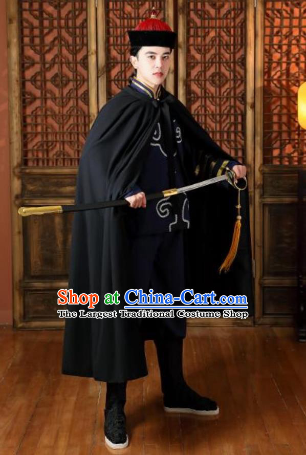 Chinese Qing Dynasty Soldier Clothing Ancient China Warrior Costume Traditional Northern Navy Outfit