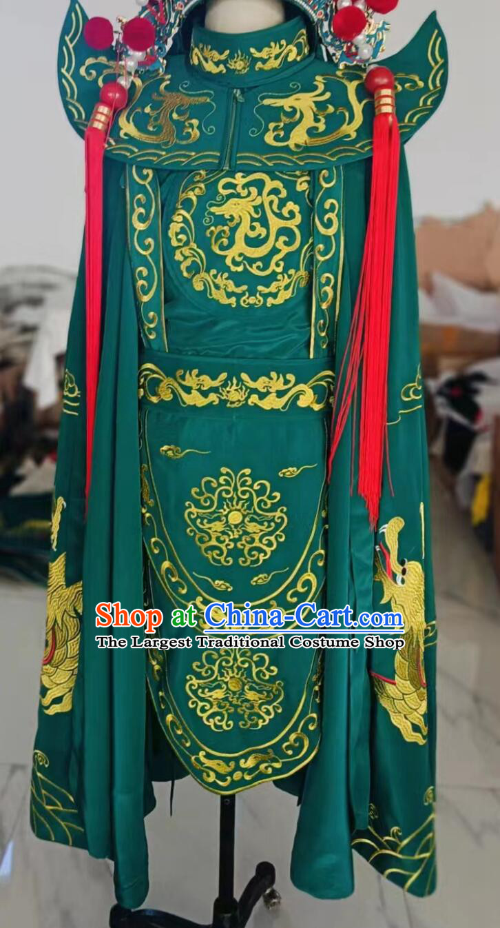 Dark Green Bian Lian Costume Cloak Pants Belt Hat and 10 Masks Complete Set