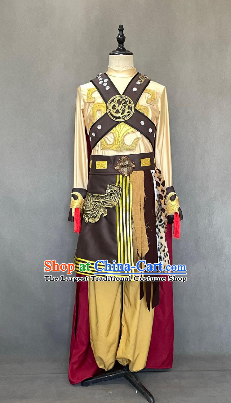 Chinese Ancient Time Tribal Chief Costume Priest Clothing China Drama Dance Garment