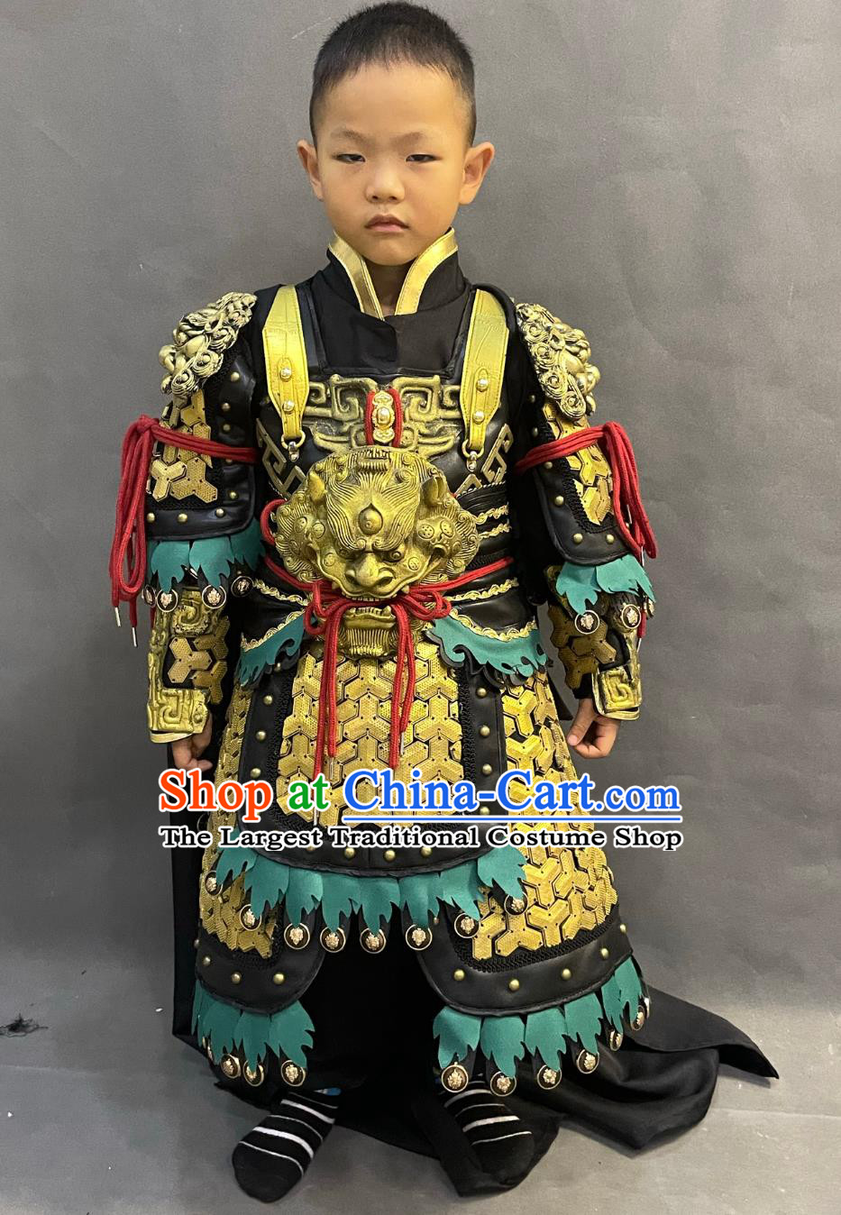 Ancient China General Armor Chinese Song Dynasty Hero Yue Fei Costume Black Myth Wukong Armour Clothing for Kids