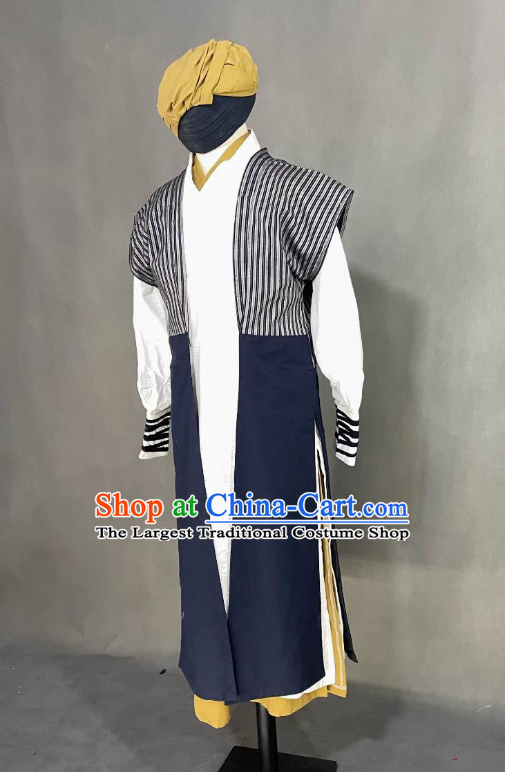 Chinese Song Dynasty Hero Costume Ancient China Warrior Clothing Traditional TV Drama The Demi Gods Semi Devils Qiao Feng Outfit