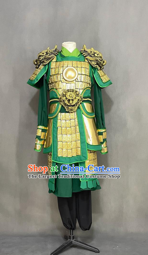 Chinese Han Dynasty Hero Guan Yu Costume Ancient China General Clothing Traditional TV Drama Romance of the Three Kingdoms Gwan Gong Armor