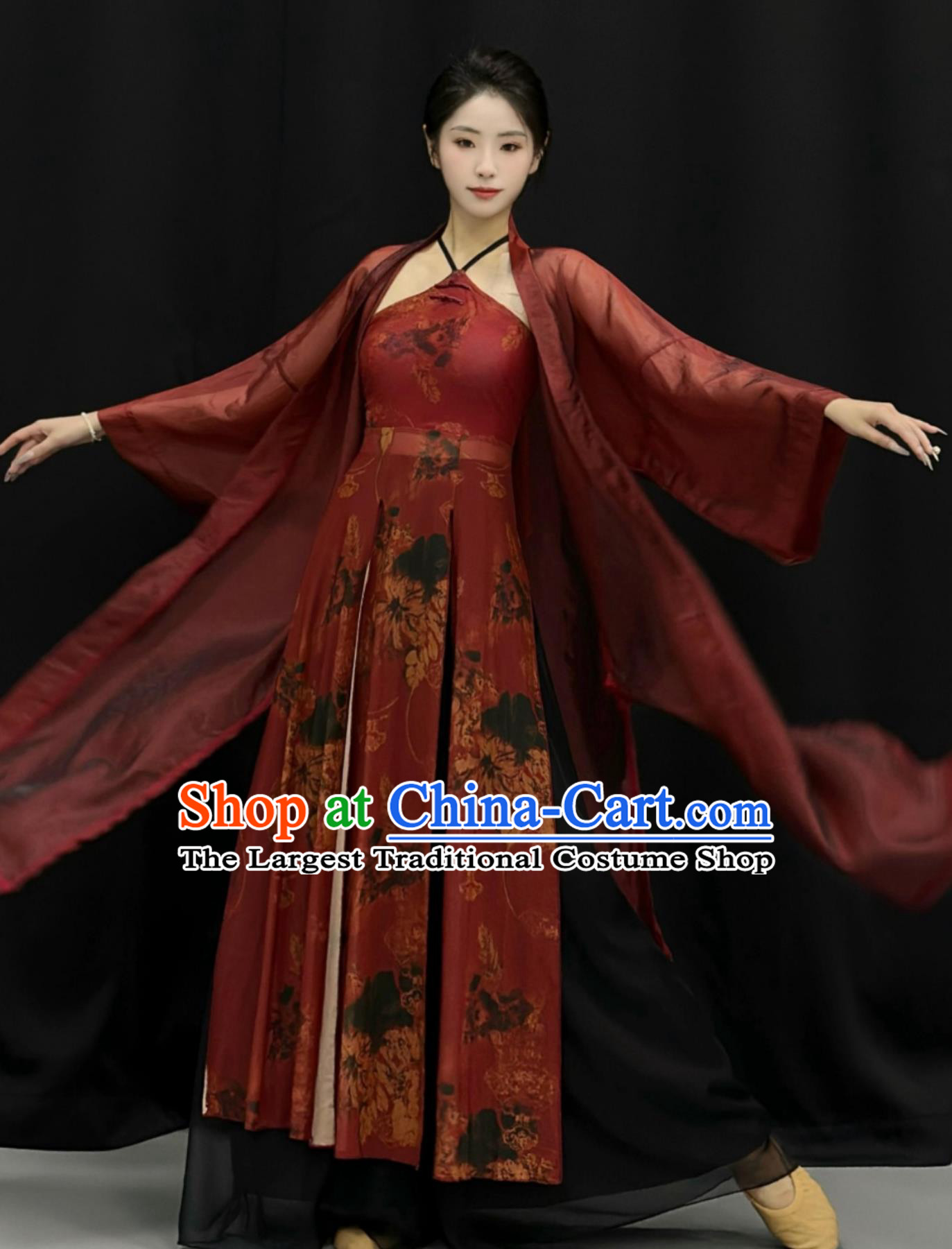 Top Jazz Dance Clothing Woman Solo Dance Qipao Dress Chinese Classical Dance Costume