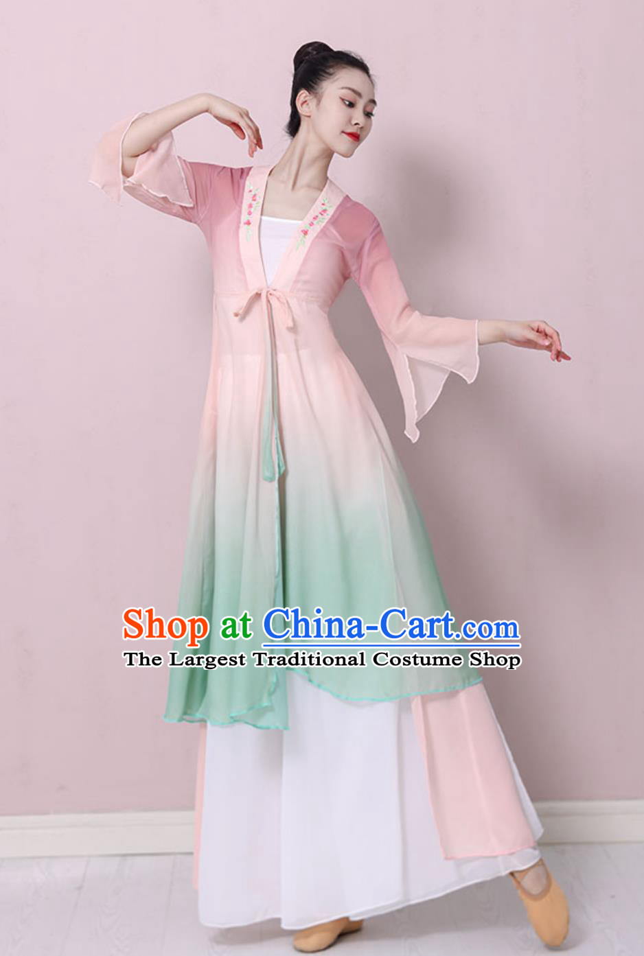 Top Classical Dance Costume Women Group Dance Clothing Chinese Stage Performance Umbrella Dance Dress
