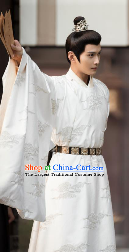TV Series Royal Rumours Crown Prince Ji Yuan Su White Robes Chinese Ancient Tang Dynasty Royal King Costumes