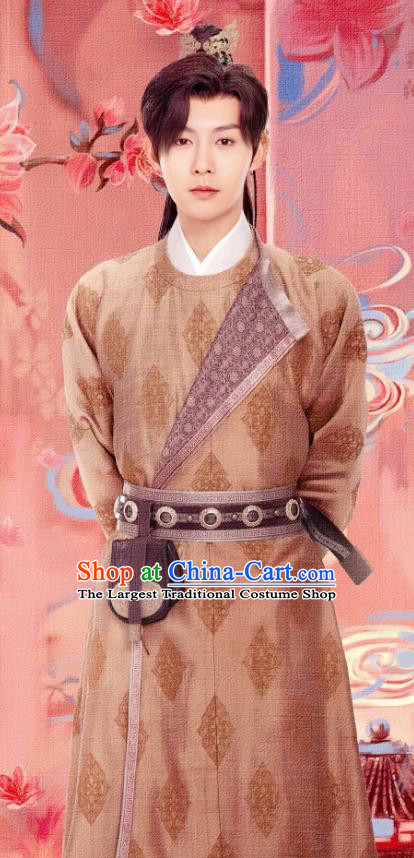 Chinese Ancient Tang Dynasty Western Regions Childe Costume Romantic TV Series Royal Rumours Prince He Yuan Ting Robe