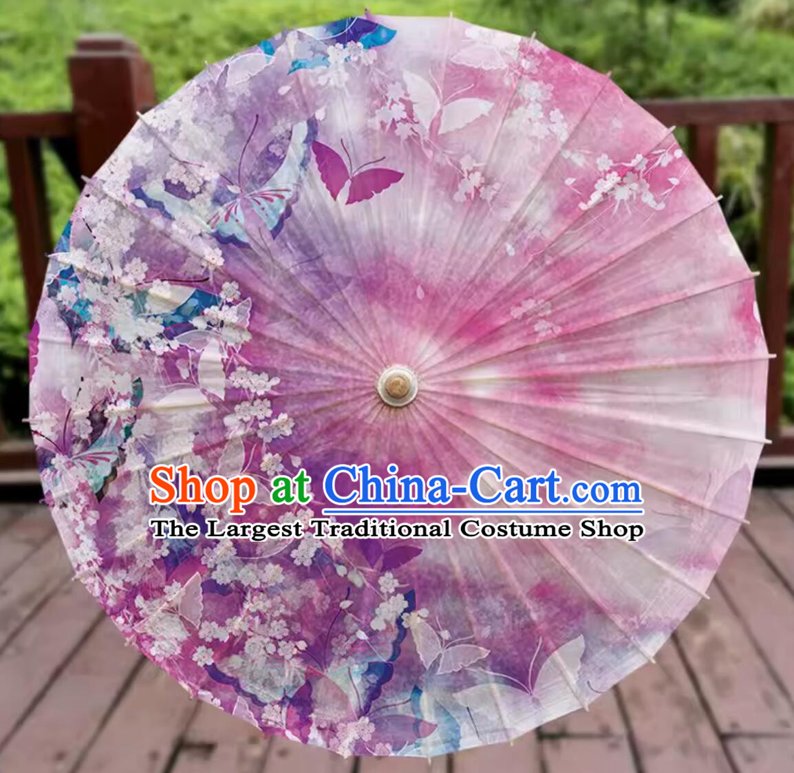 Chinese Handmade Umbrella Traditional Dance Umbrella Painted Butterfly Oil-paper Umbrella