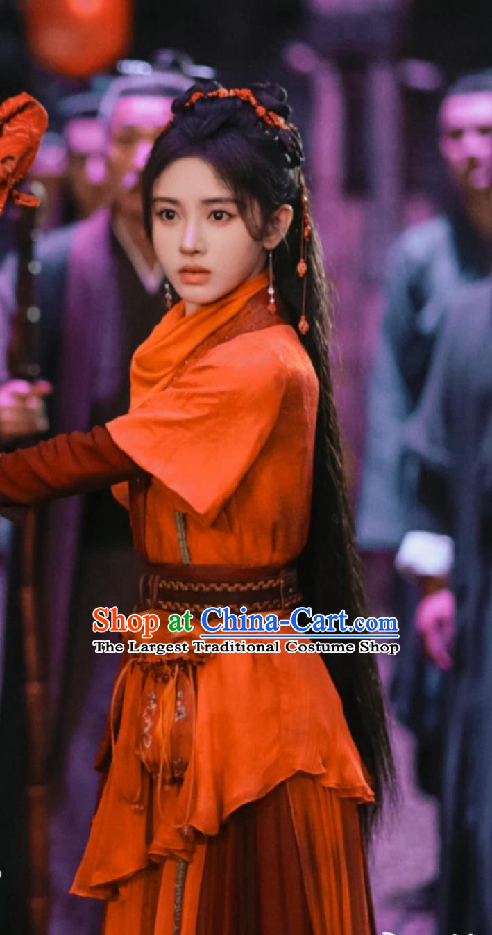 Chinese Ancient Female Knight Clothing Xian Xia Drama Sword and Fairy 4 Swordswoman Han Ling Sha Red Dresses