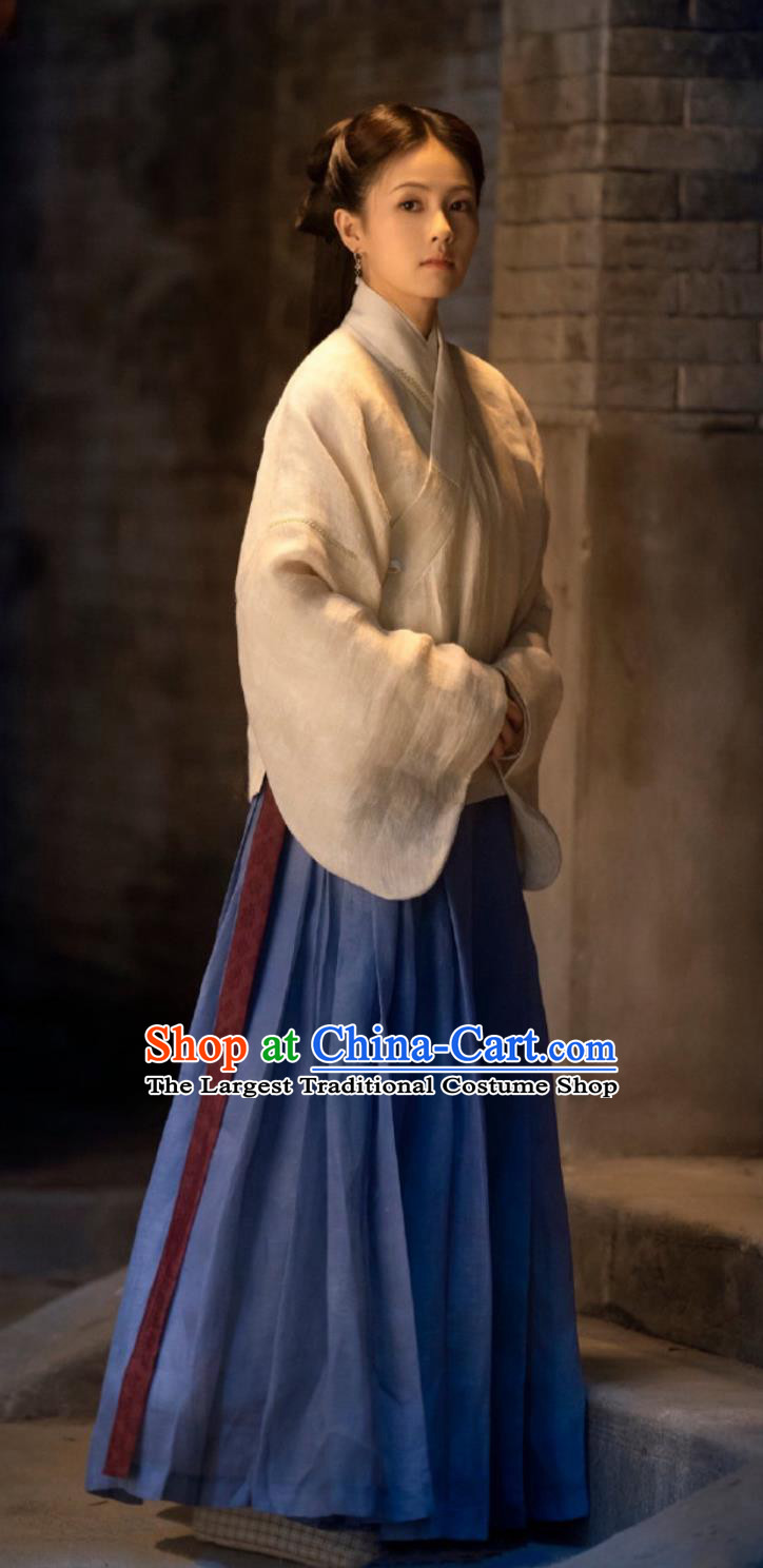 Traditional Woman Hanfu TV Series Song of Youth Lin Shao Chun Clothing Ancient Chinese Ming Dynasty Young Lady Blouse and Skirt Complete Set