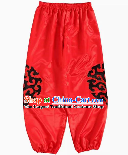 Red Chaoshan Armed Yingge Trousers Dance Costume Trousers To Welcome The Master Costume Parade Trousers Martial Arts Performance Costumes