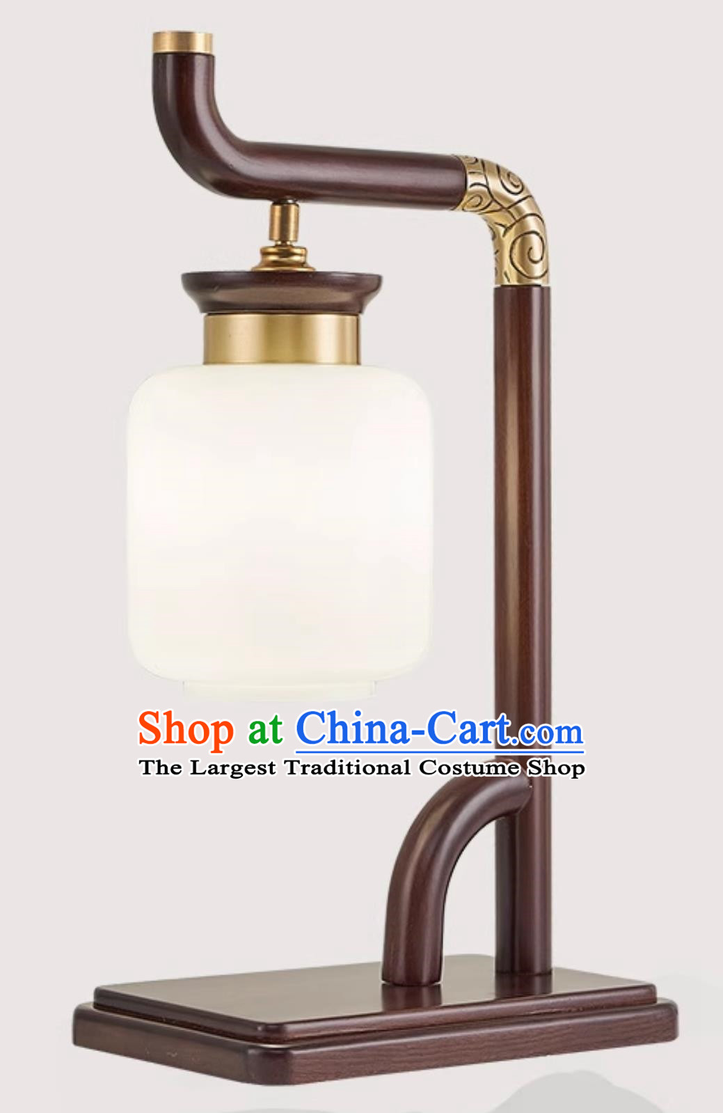 20 Inches Chinese Style Table Lamp Study Tea Room Bedroom Bedside Lamp Chinese Style Antique All Copper Solid Wood Lamp